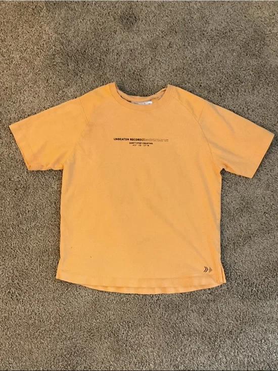 Zara Yellow Graphic Short Sleeve Tee - Picture 1 of 6